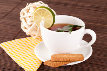 Cup of tea on a beautiful background 