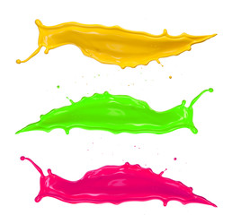 Colored splashes on white background 