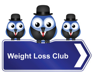 Comical weight loss club sign