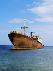 Shipwreck near Costa Teguise, Lanzarote, Canary Islands, Spain