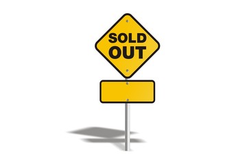 sold out with yellow sign