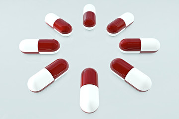 Tabletten in Kreisform