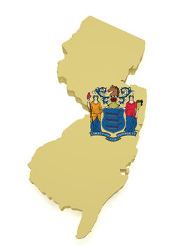 New Jersey Map 3d Shape