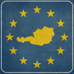 Grunge Austria European button