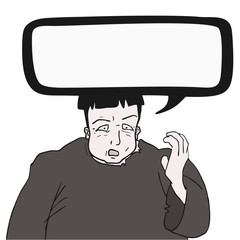 Cartoon man talking draw