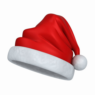 3d render of a santa hat isolated in white background