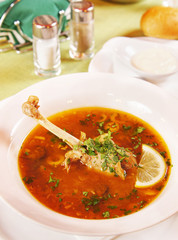 Halophyte with duck in a plate