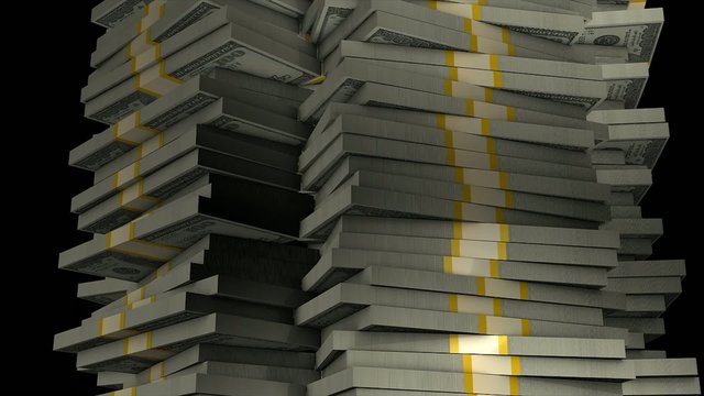 Stacks of money growth.