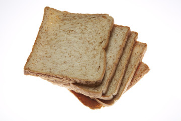 Wholewheat bread on stack.
