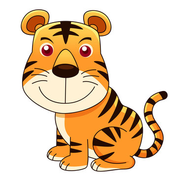 illustration of tiger cartoon Vector