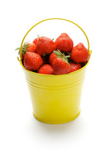 Yellow Bucket with Strawberries