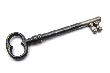 Old key isolated on white