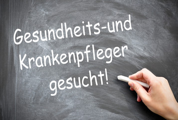 Fototapeta premium Gesundheits und krankenpfleger gesucht