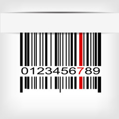 Barcode image with red strip