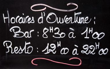 horaires d ouverture