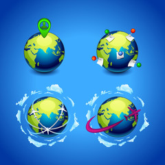 set of planet earth icon