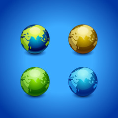 colorful set of planet earth icon  isolated on  background
