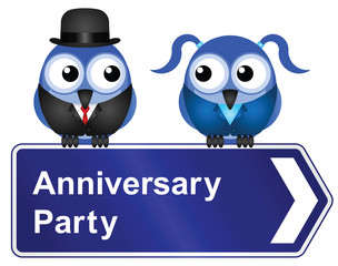Comical anniversary party sign