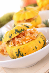 pumpkin stuffed with risotto