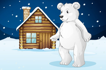 cabane et ours polaire