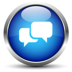 Fototapeta premium Sprechblasen Button Blau