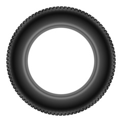 Car tire on a white background