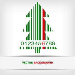 Abstract green Christmas tree barcode background