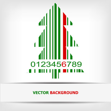 Abstract green Christmas tree barcode background
