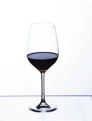 glass of red wine, white background