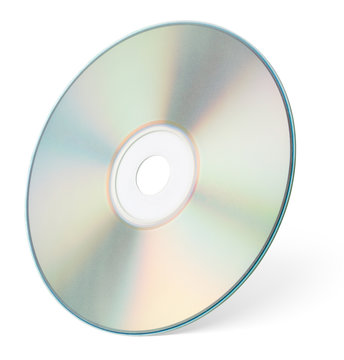 CD or DVD isolated on white with clipping path