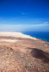 Fototapeta na wymiar Southern Fuerteventura, widok na północ od Montana Roja (Czerwony Mounta
