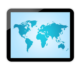 Tablet PC with Worldmap