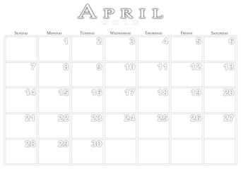 Calendar for 4/2013