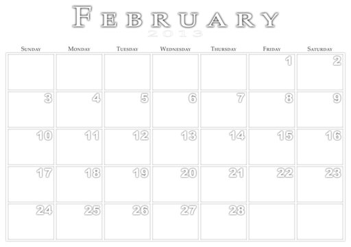 Calendar for 2/2013