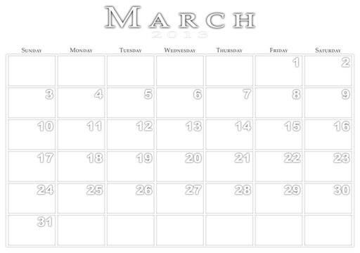 Calendar for 3/2013