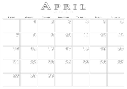 Calendar for 4/2013
