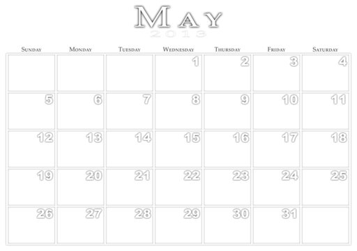 Calendar for 5/2013