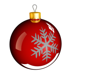 Christmas bauble ball in golden red