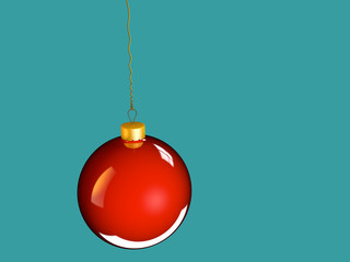Christmas bauble ball in golden red