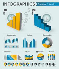 Finance / Trade infographics - charts, graphs, icons