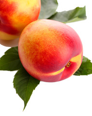 ripe nectarines, isolated on white