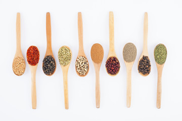 spices on white