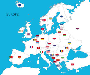 europa con bandiere