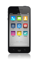 Modern smartphone with application icons