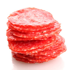 tasty sausage, isolated on white