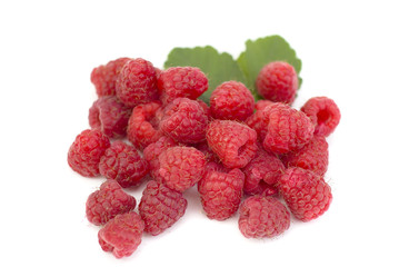 fresh raspberries isolated on white