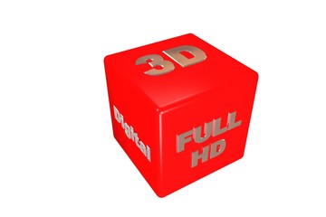Würfel 3d Full HD Digital