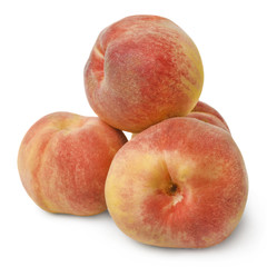 Ripe peach fruit isolated on white background cutout
