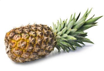 ripe pineapple isolated on white
