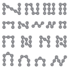 Abstract Letter N - Chain Sign Set